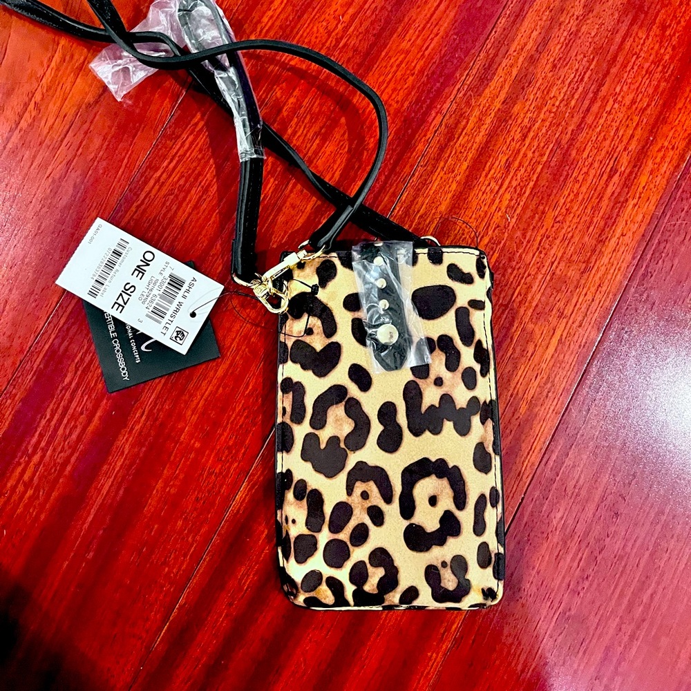 Leopard print crossbody wallet